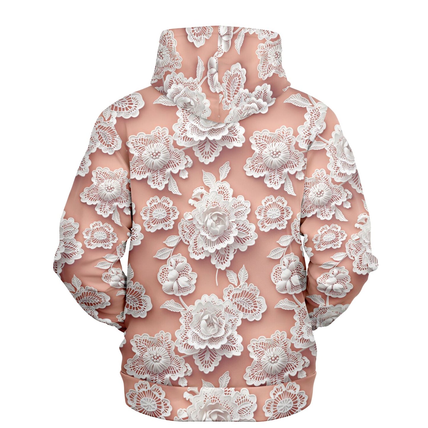 Lace Floral Pullover Fashion Hoodie - AOP