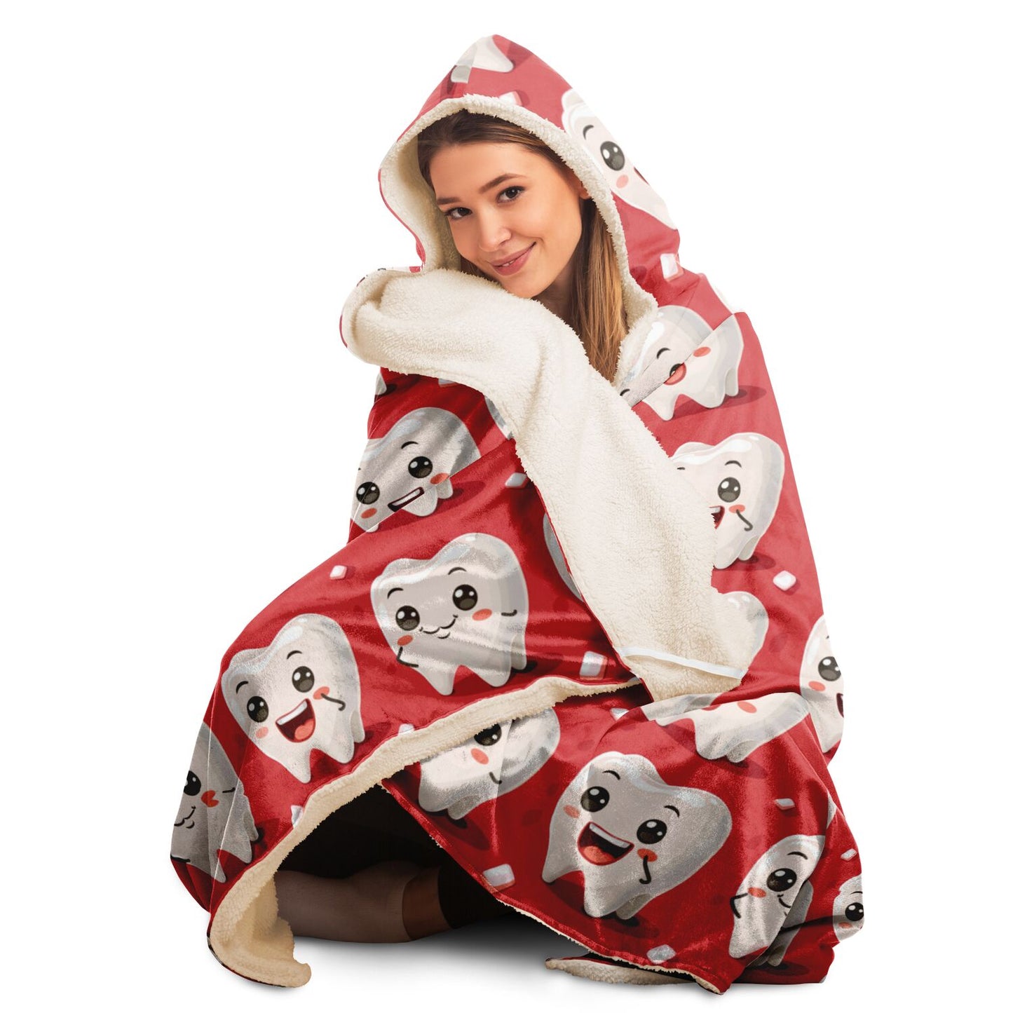 Happy Tooth Hooded Blanket