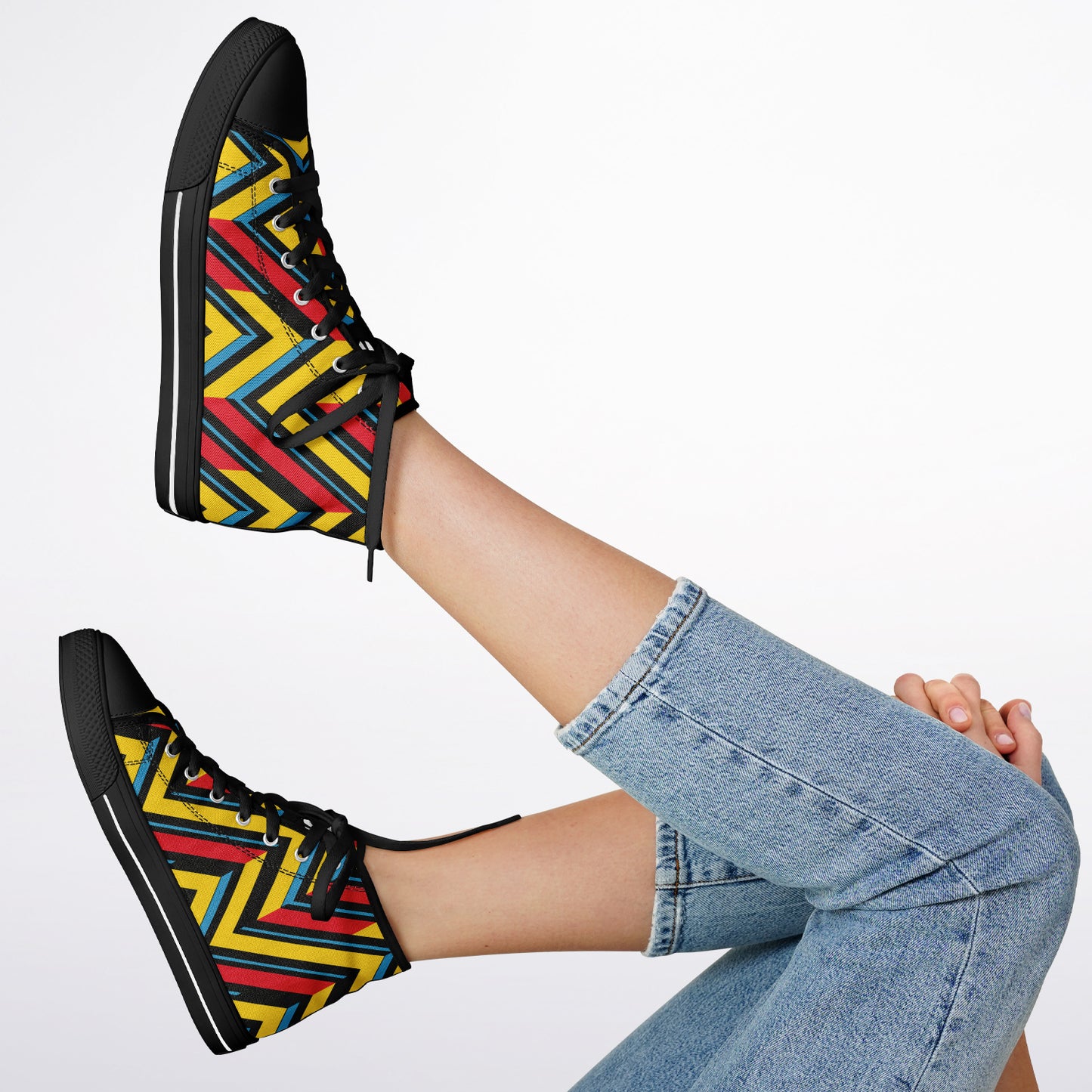 Urban Peak High-Top Shoes with Retro Chevron Design