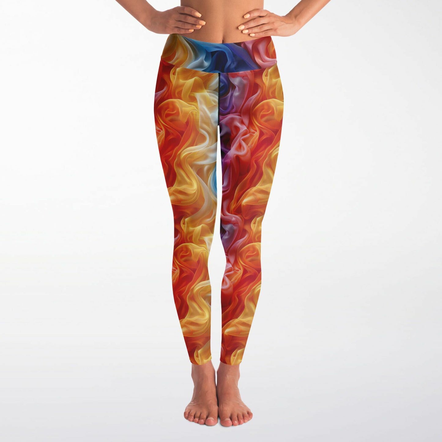 Silk Swirl Yoga Leggings - AOP