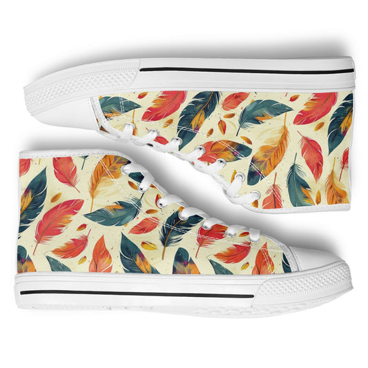 Urban Peak High-Top Shoes with Autumn Leaves Design