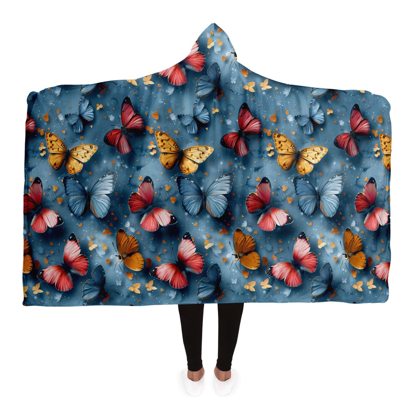 Fluttering Butterfly Hooded Blanket