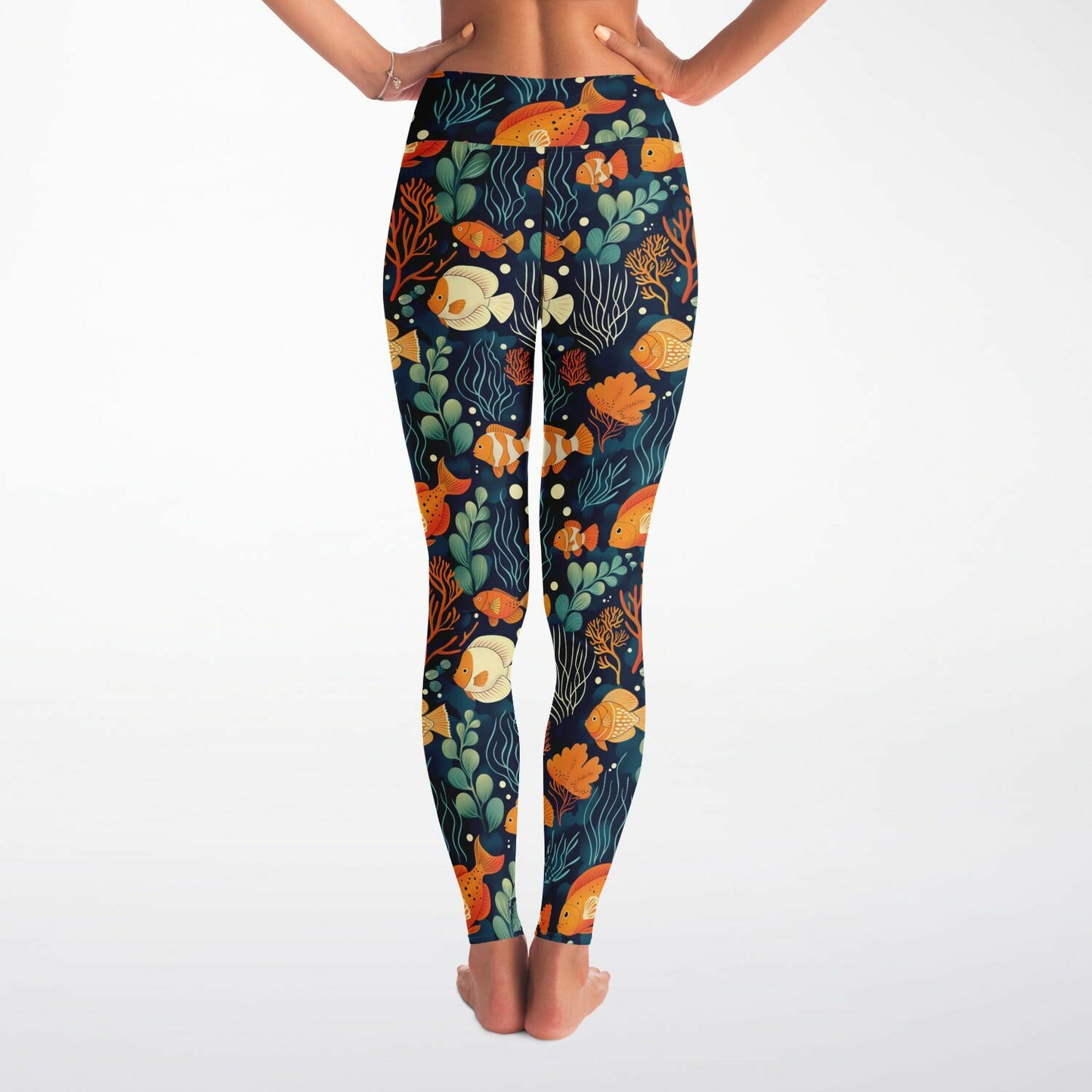 Underwater Paradise High-Waisted Yoga Leggings for Serene and Stylish Practice - AOP copy