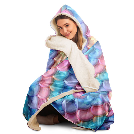 Enchanted Mermaid Scales Hooded Blanket