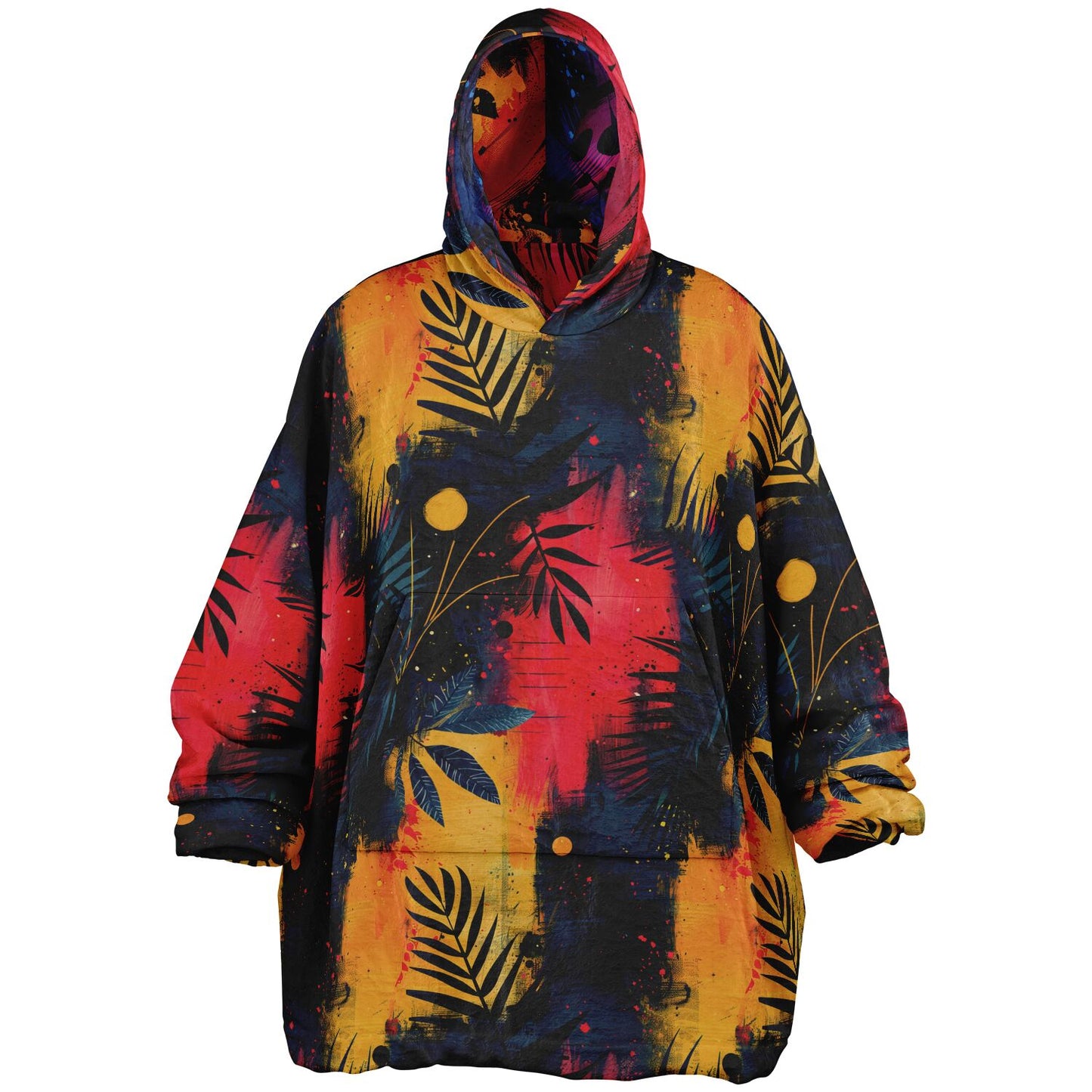 Reversible Snug Hoodie - Tropical Forest at Night Design - AOP