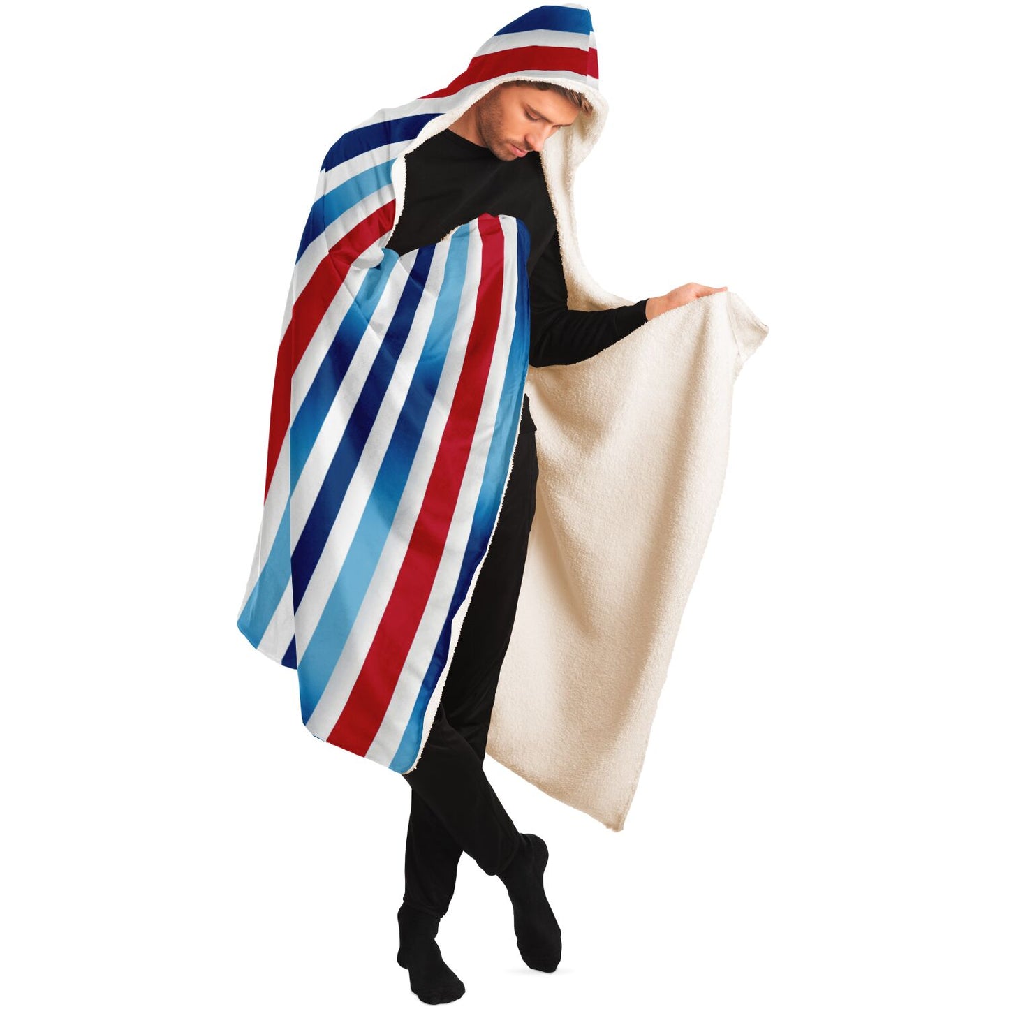 Bold Stripes Patriotic Hooded Blanket