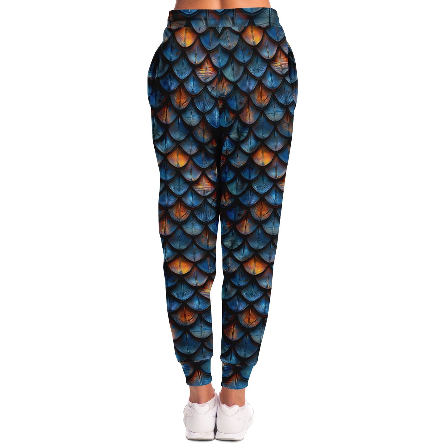 Dragon Scales High-Waisted Joggers for Mythical and Bold Loungewear - AOP