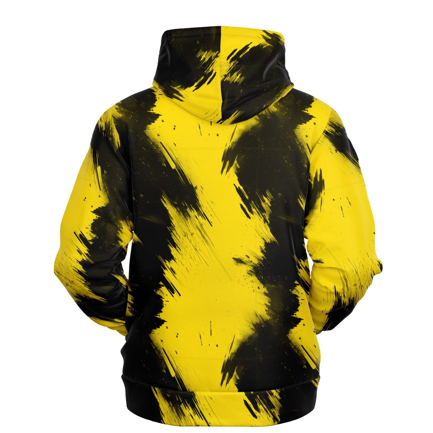 Bold Yellow and Black Brushstroke Women's Hoodie - AOP