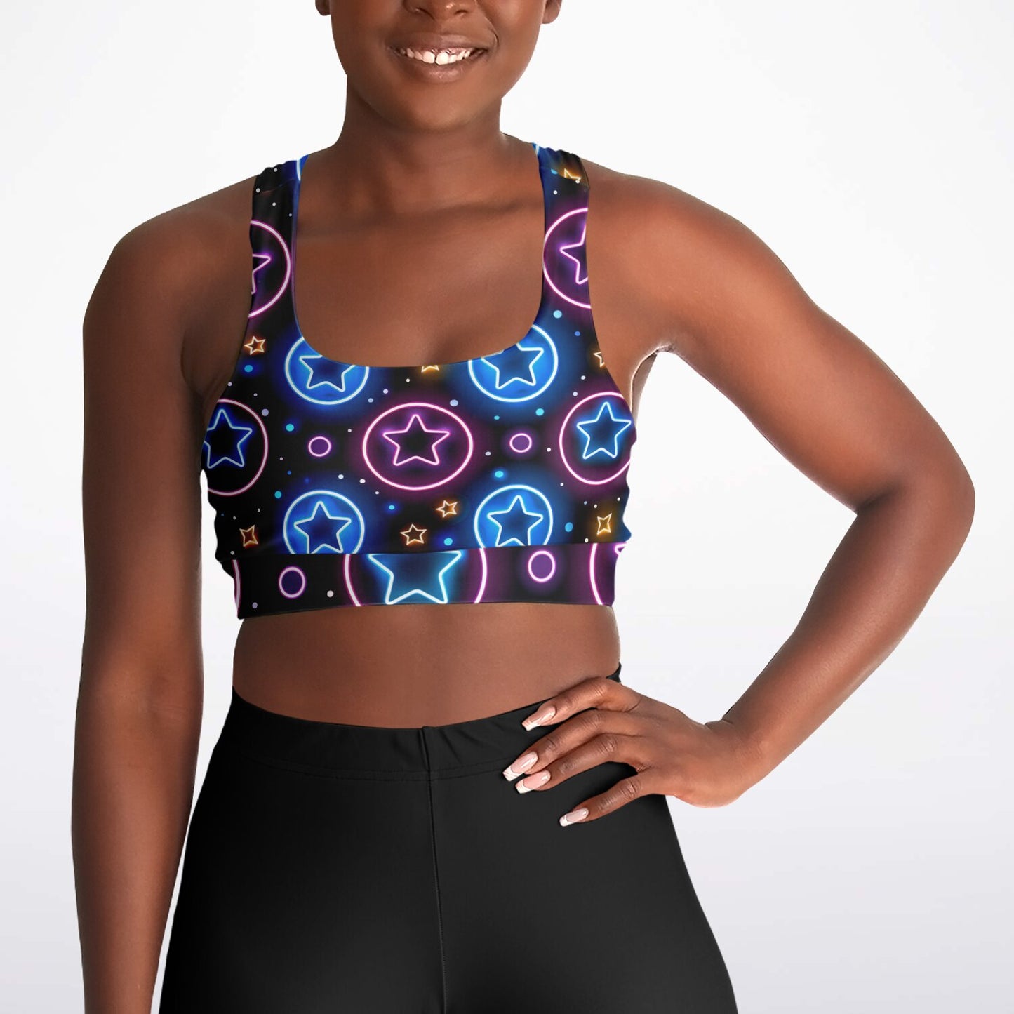 Neon Starburst Padded Sports Bra