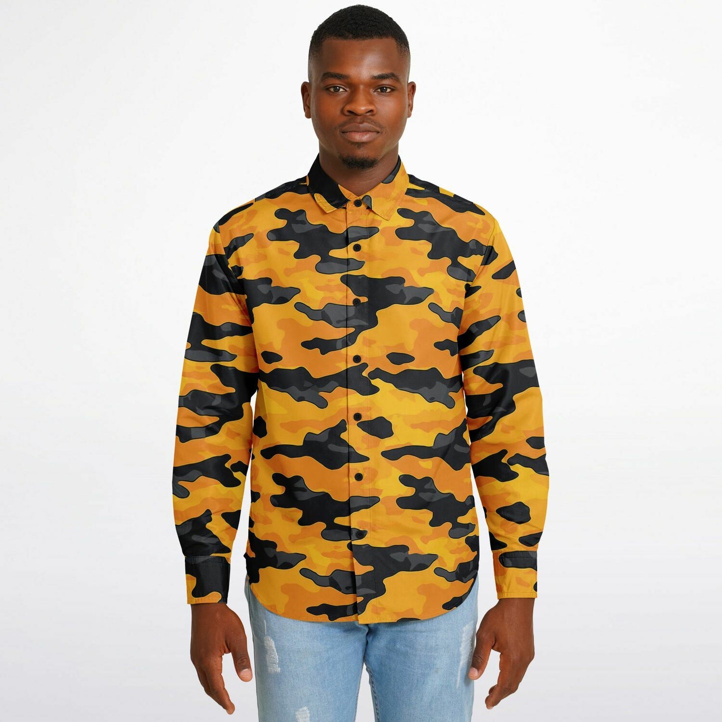 Vibrant Camo Long Sleeve Button Down Shirt