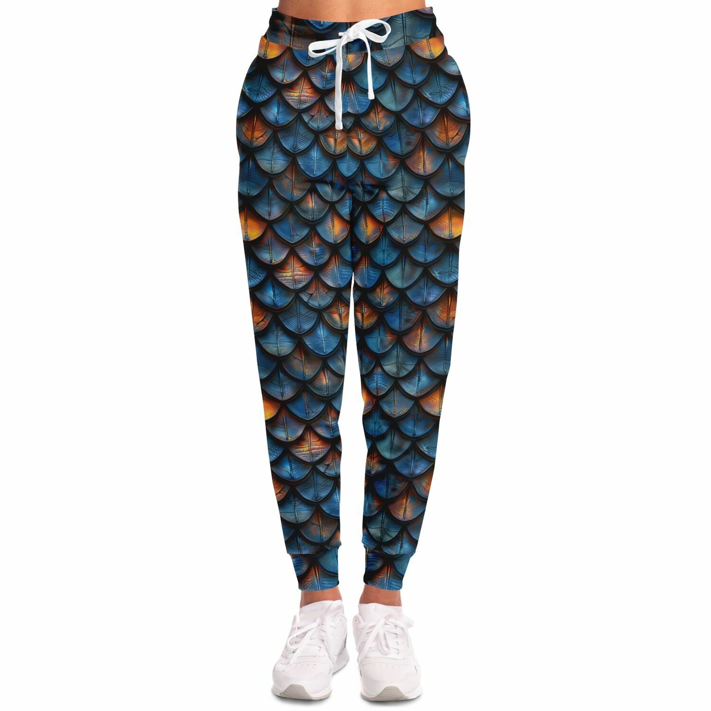 Dragon Scales High-Waisted Joggers for Mythical and Bold Loungewear - AOP