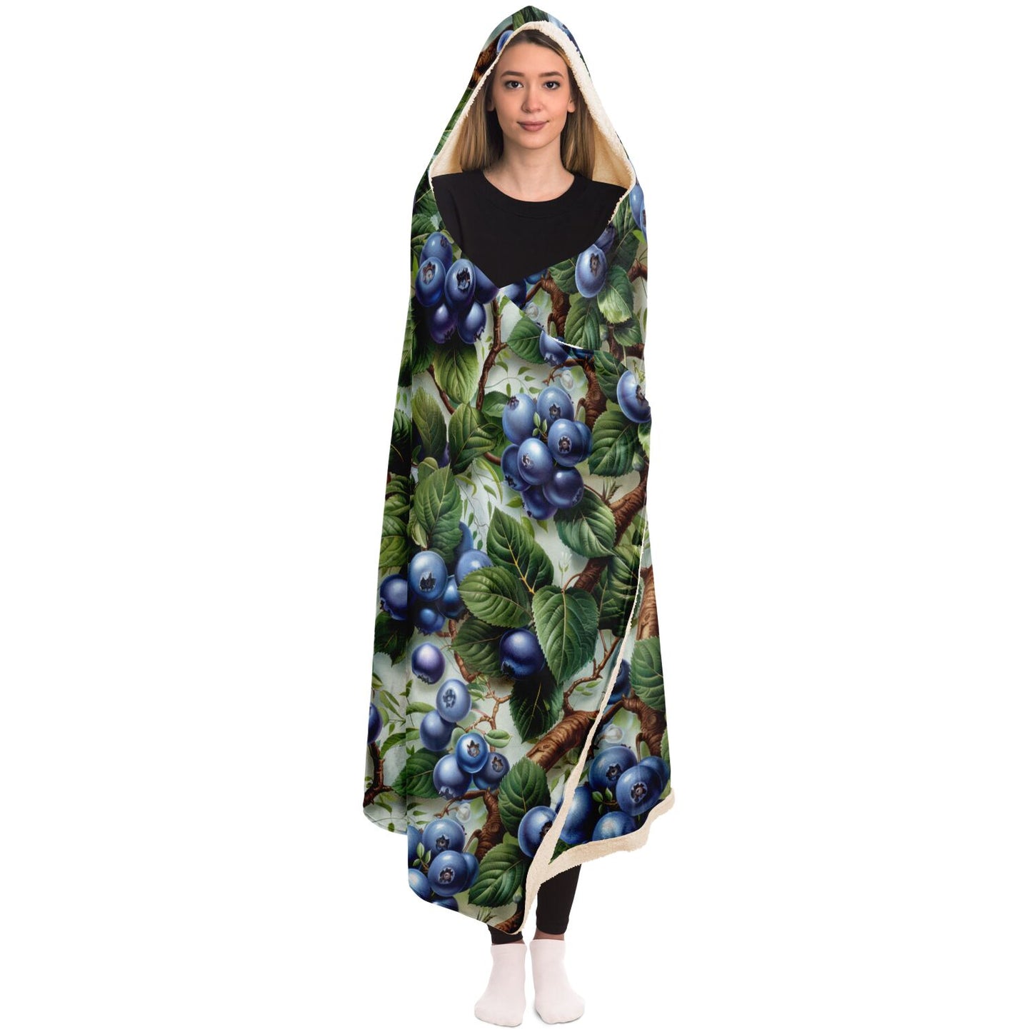 Blueberry Delight Hooded Blanket