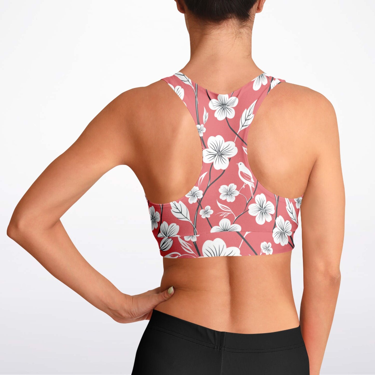 Floral Elegance Padded Sports Bra