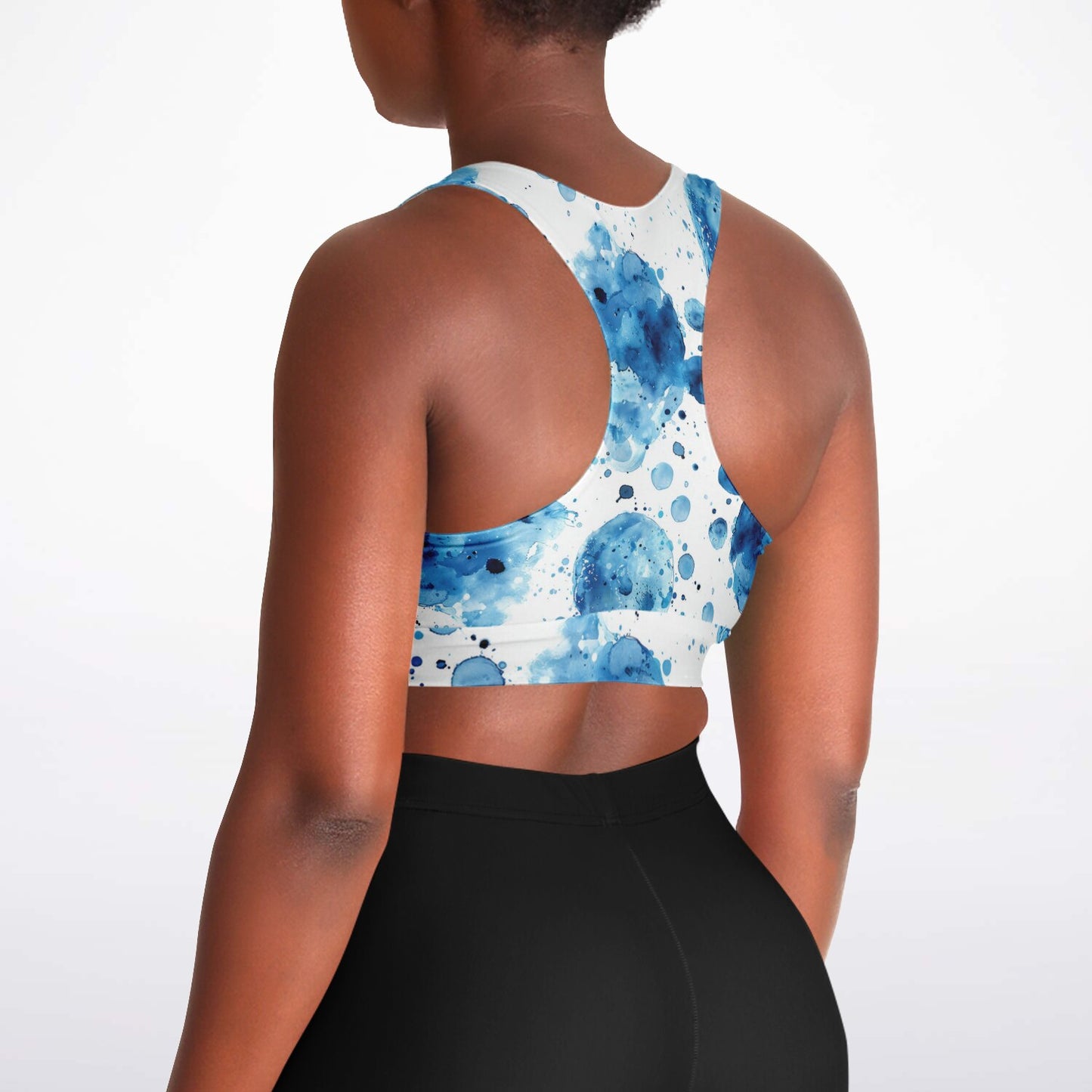 Blue Splash Padded Sports Bra