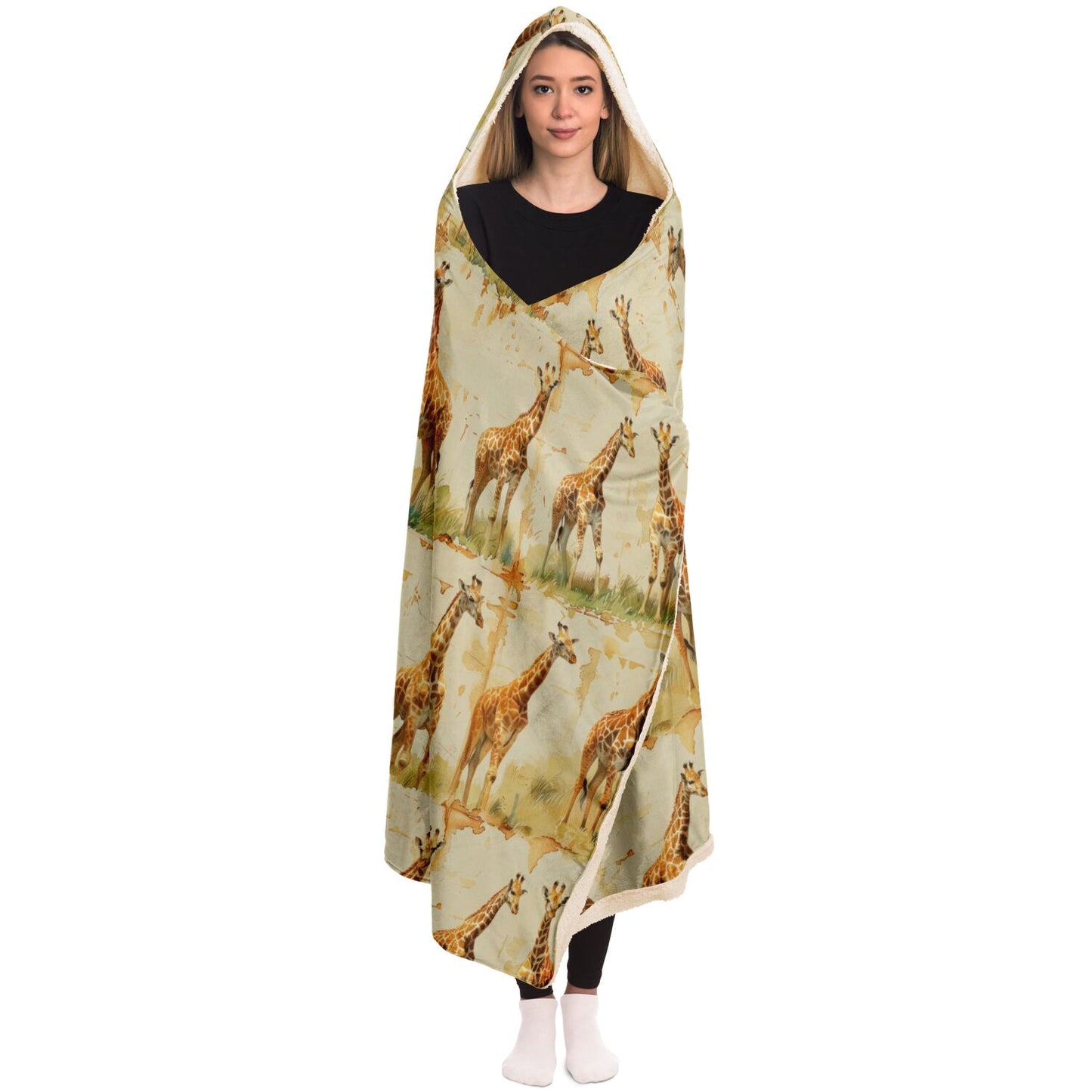 Graceful Giraffes Hooded Blanket