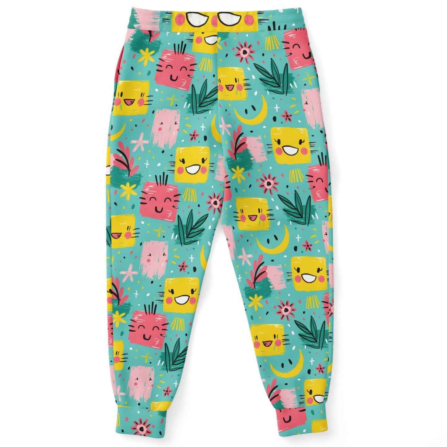 Cute Kawaii High-Waisted Joggers for Playful and Adorable Loungewear - AOP