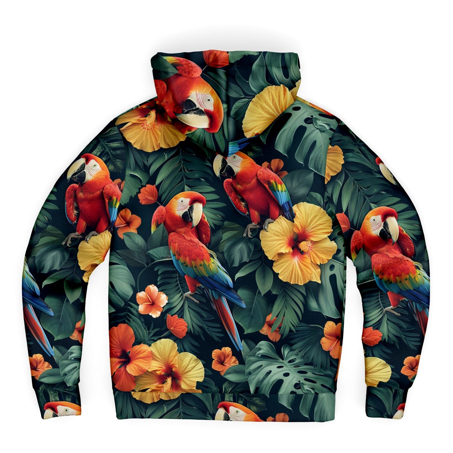 Tropical Parrot Microfleece Zip hoodie - AOP