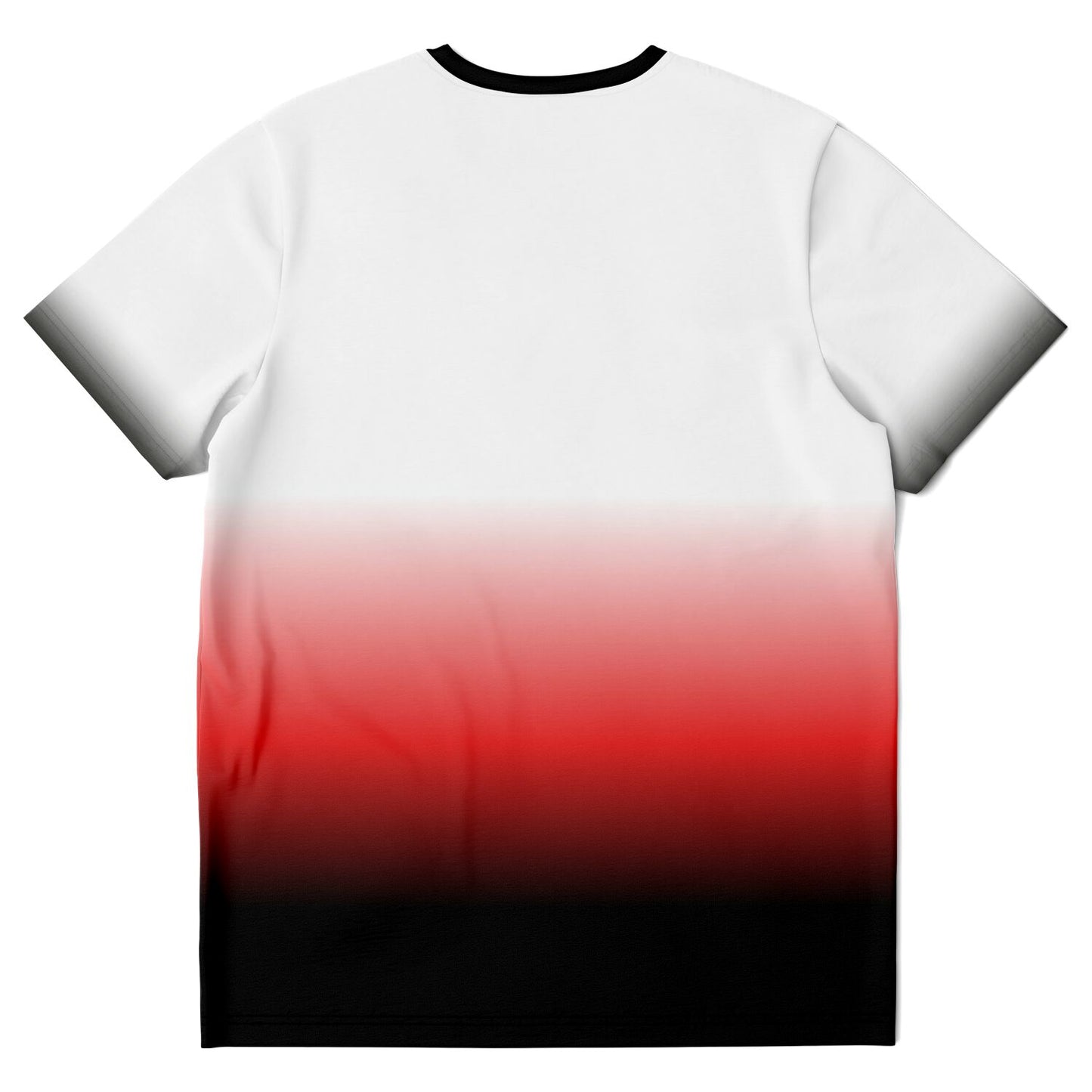 Vibrant Gradient Unisex T-Shirt - Black, Red, and White Fade