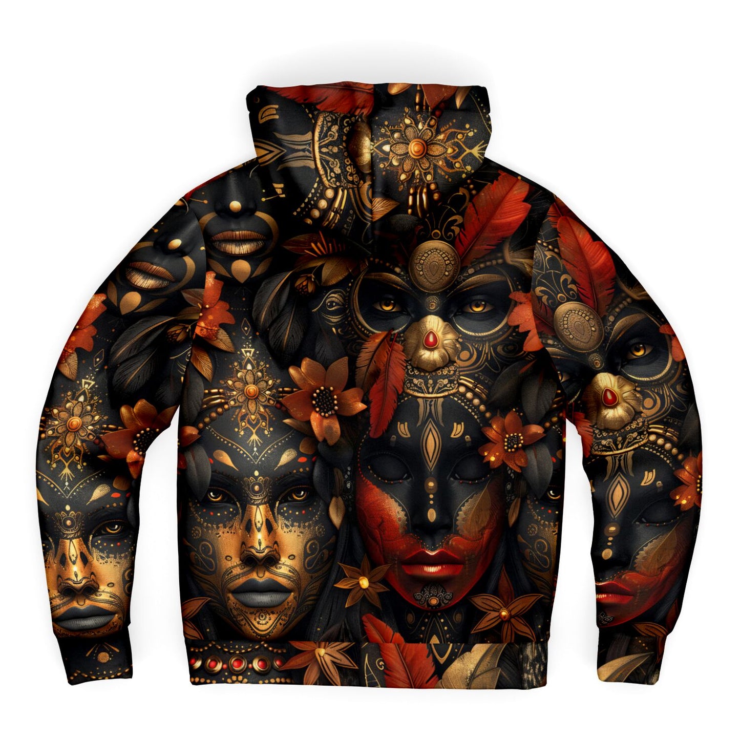 Mystical Masquerade Microfleece Zip Hoodie - AOP