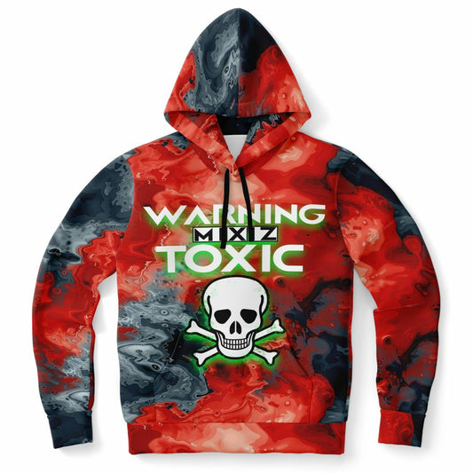 "Bold 'Warning MIXIZ Toxic' - Eye-Catching Graphic Design for Edgy Style Pullover Fashion Hoodie - AOP