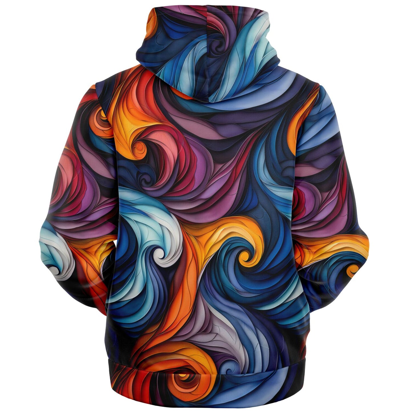 Abstract Swirl Microfleece Zip hoodie - AOP