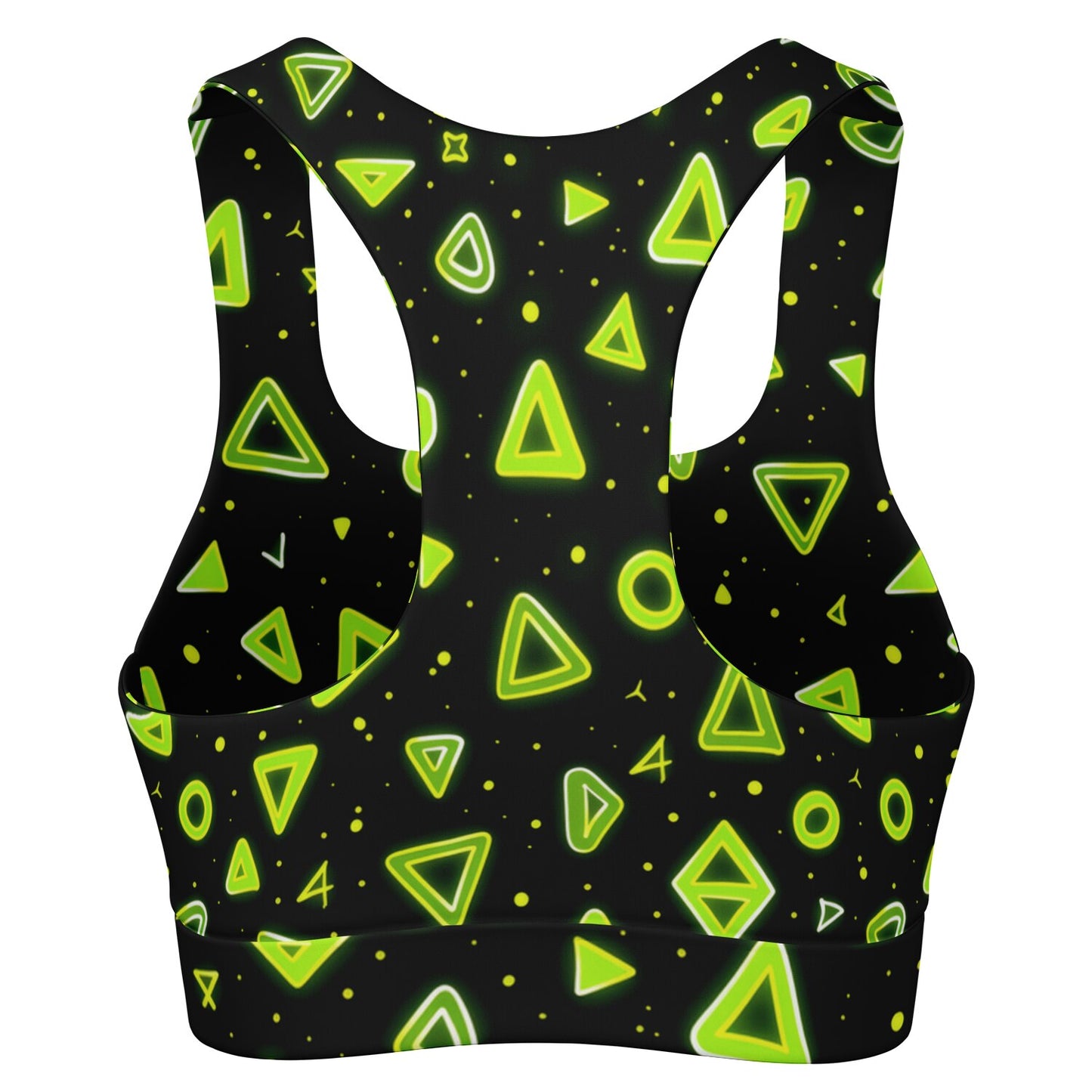 Neon Geometric Padded Sports Bra