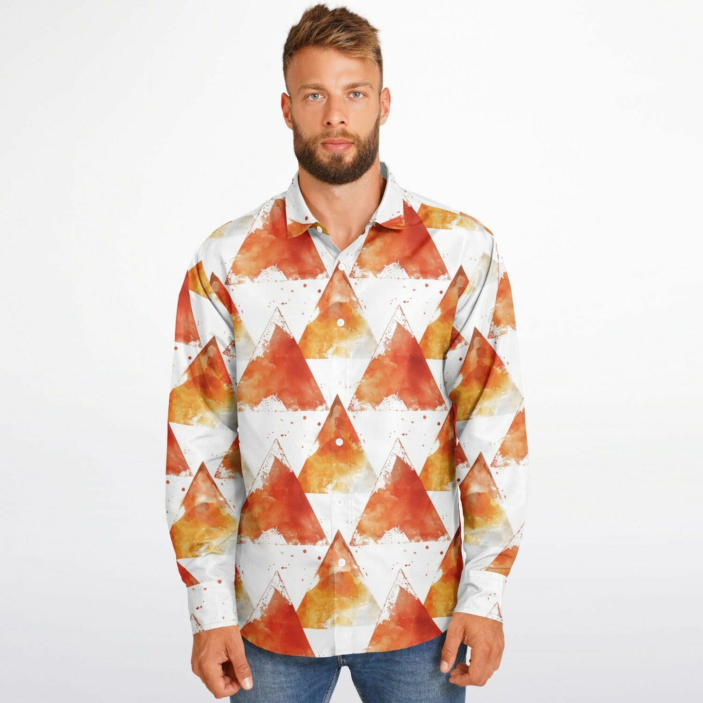 Autumn Peaks Long Sleeve Button Down Shirt