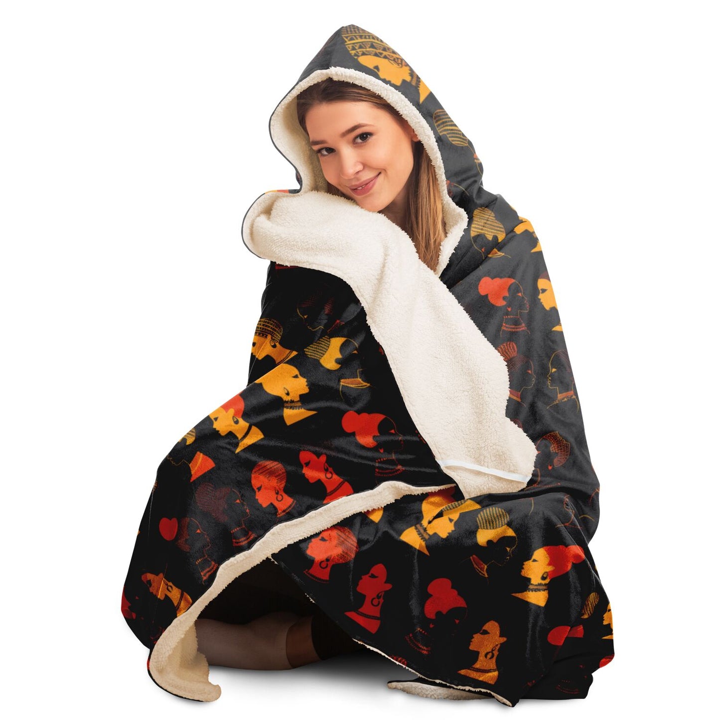 Vibrant African Silhouette Hooded Blanket