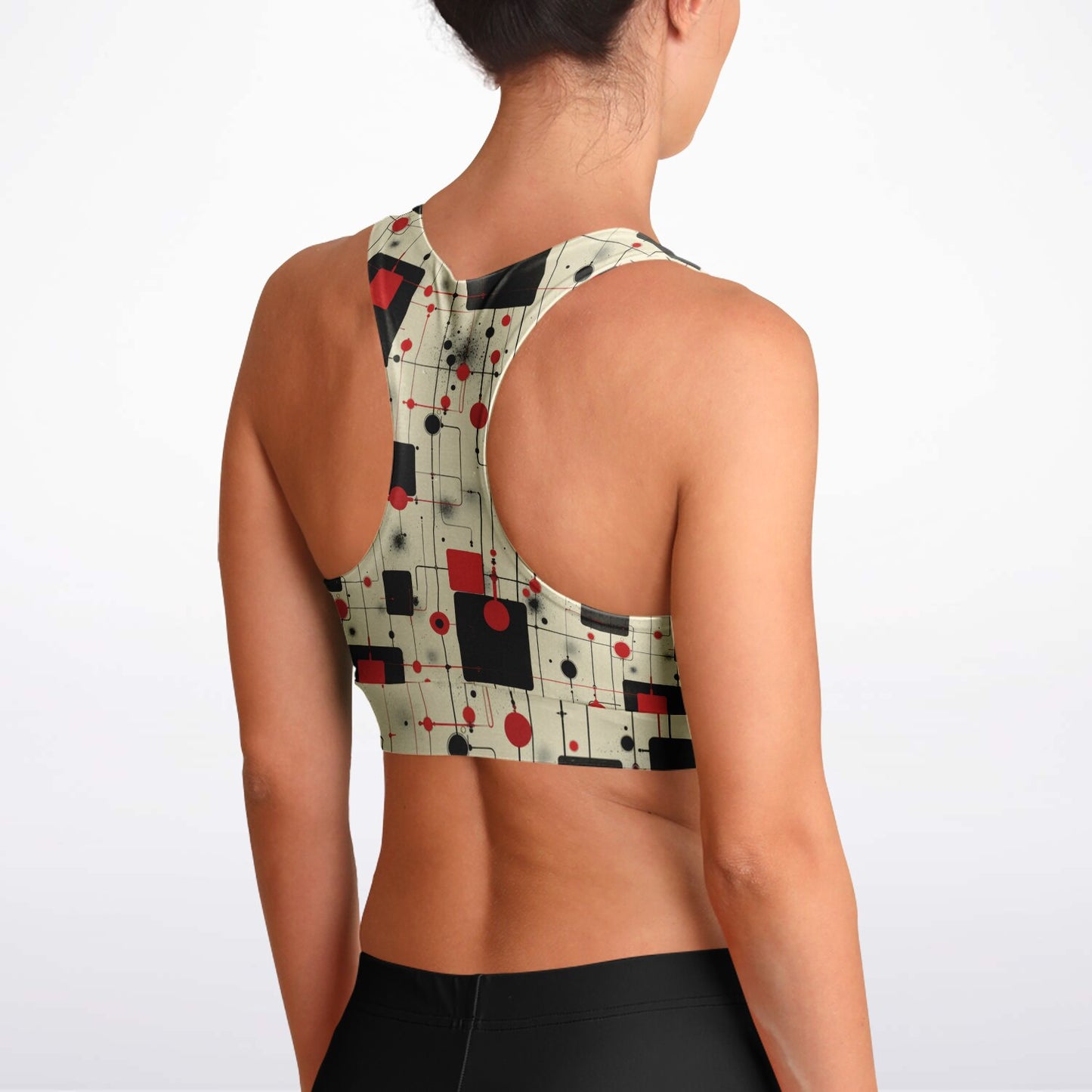 Modern Geometric Pattern Sports Bra