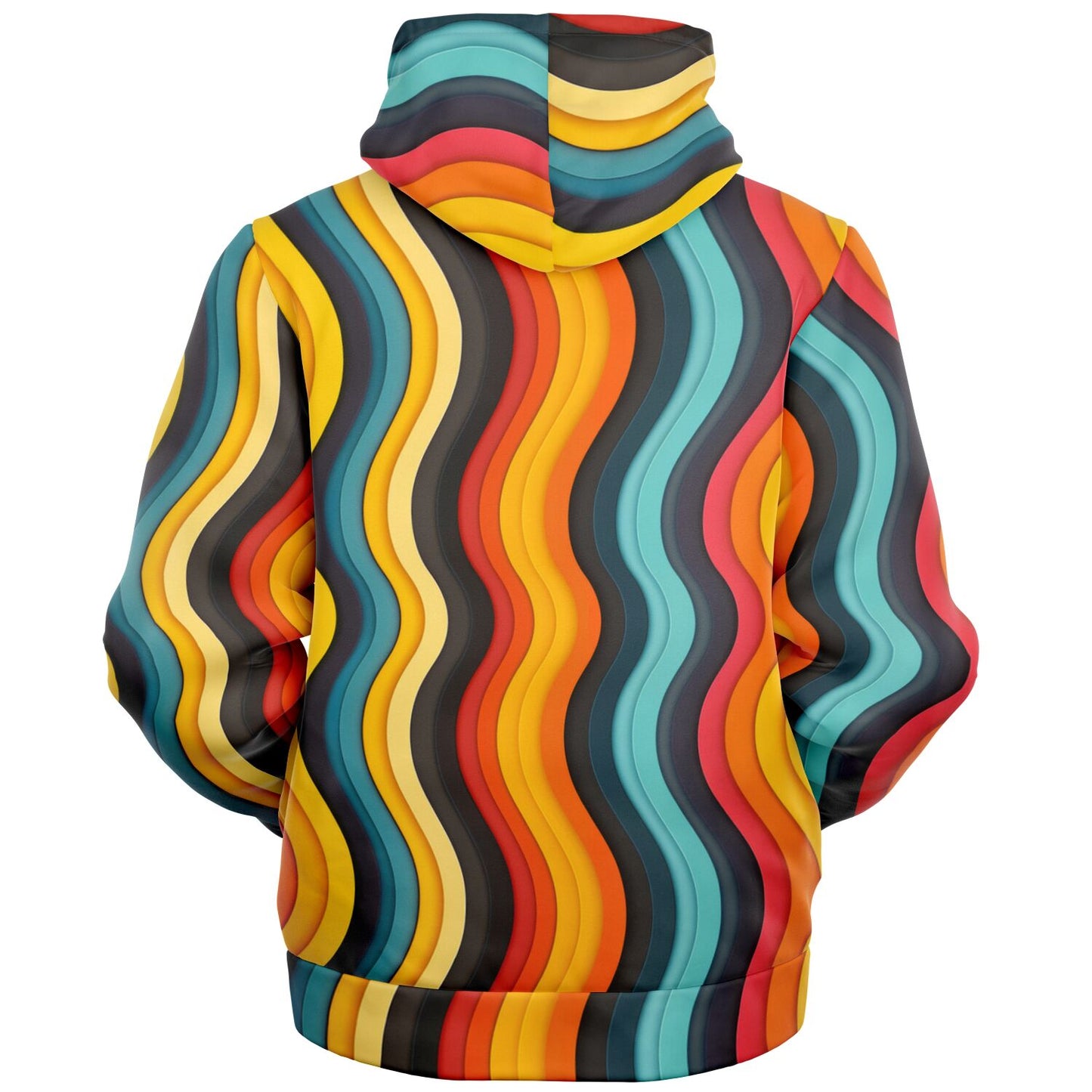 Retro Waves Microfleece Zip hoodie - AOP