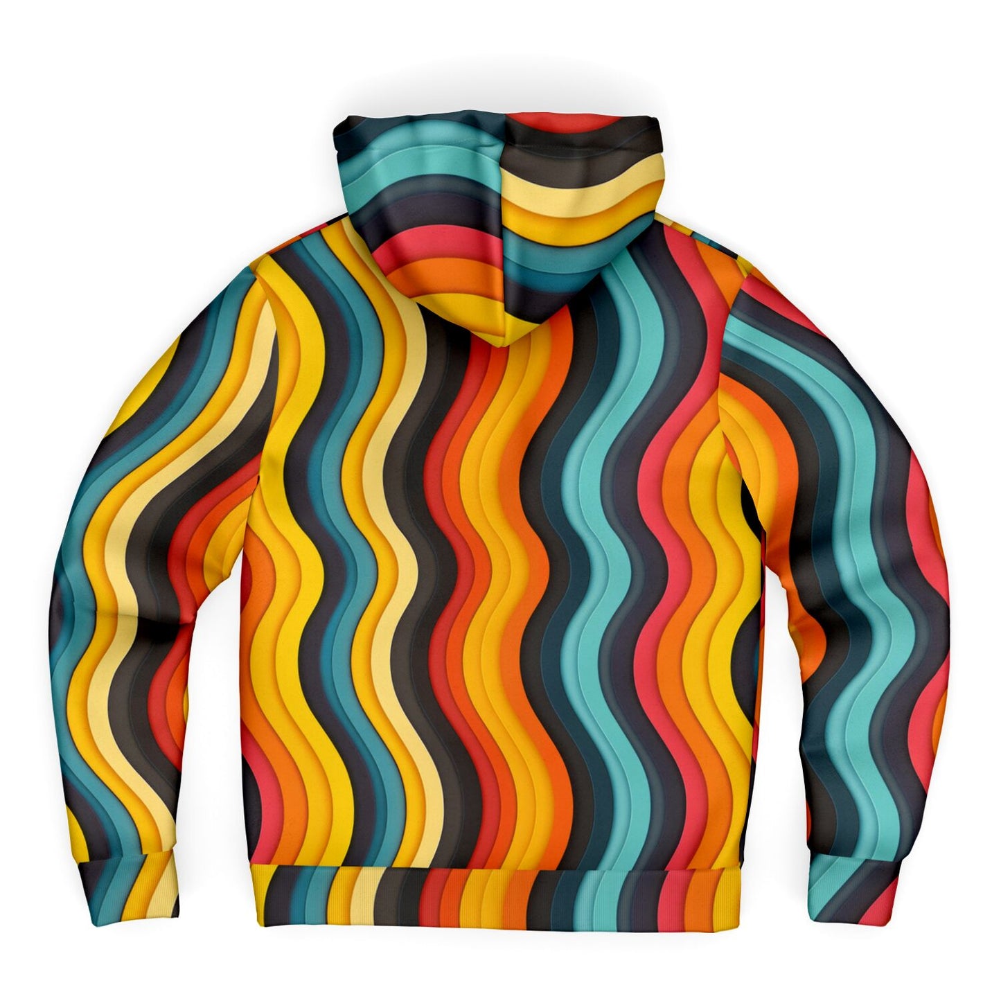 Retro Waves Microfleece Zip hoodie - AOP