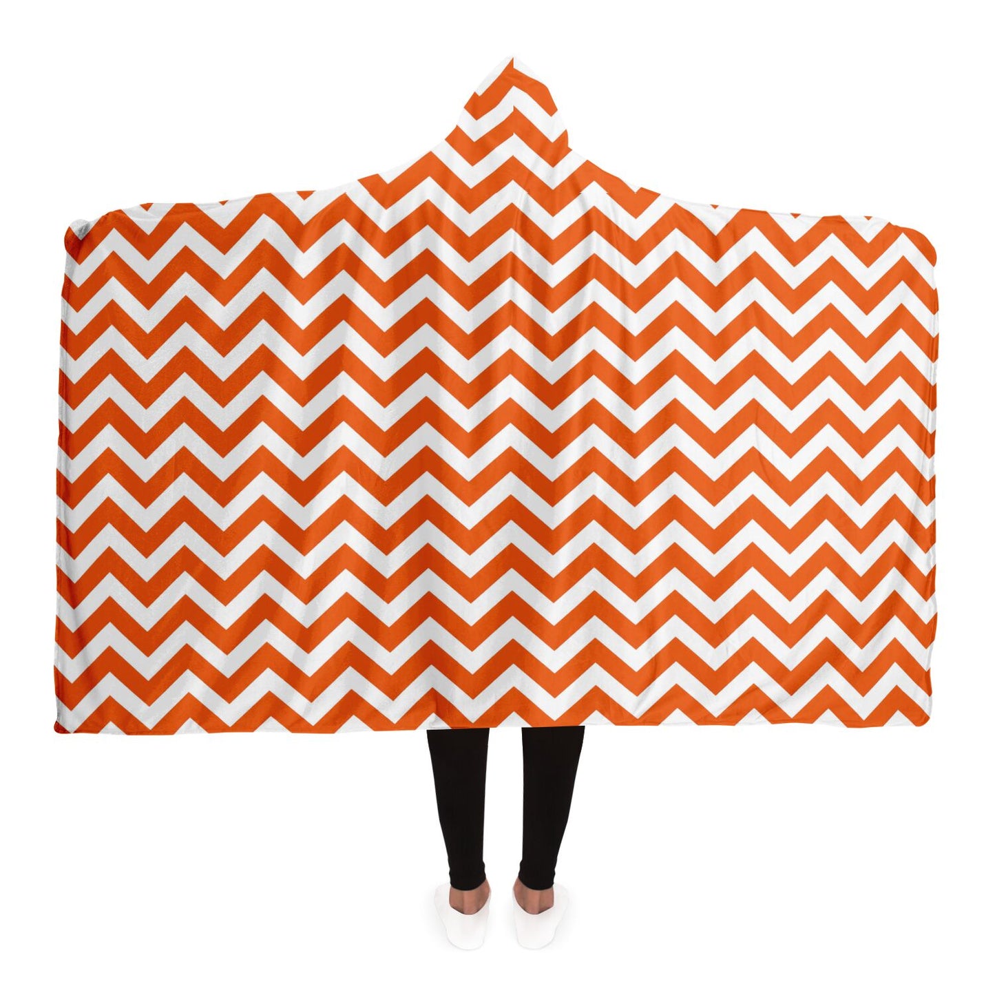 Bold Orange Chevron Hooded Blanket