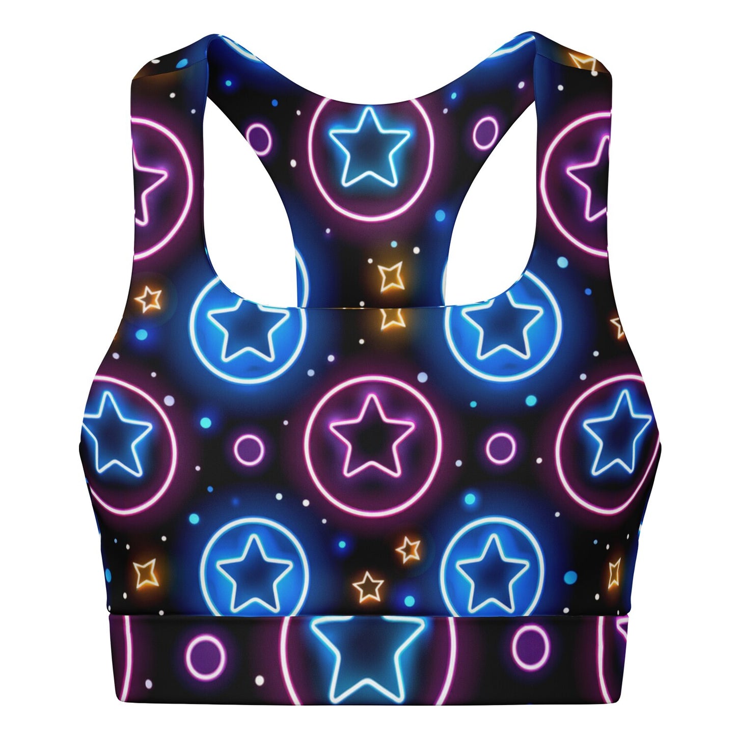 Neon Starburst Padded Sports Bra