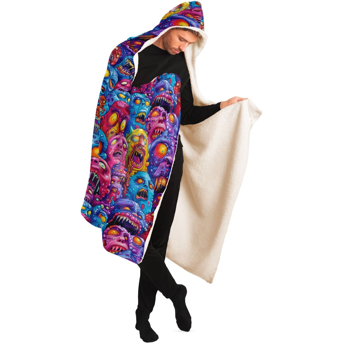 Colorful Monster Hooded Blanket