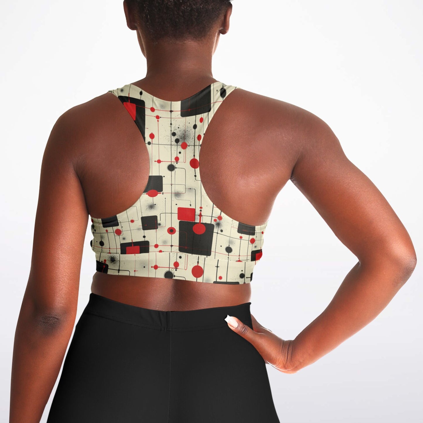 Modern Geometric Pattern Sports Bra