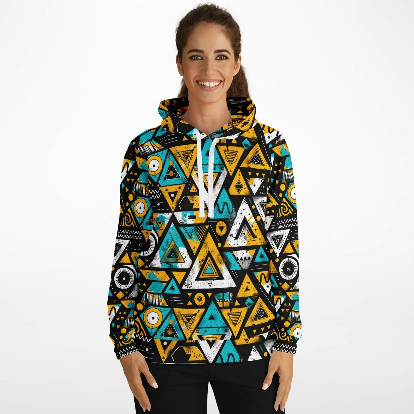 Geometric Pop Pullover Fashion Hoodie - AOP