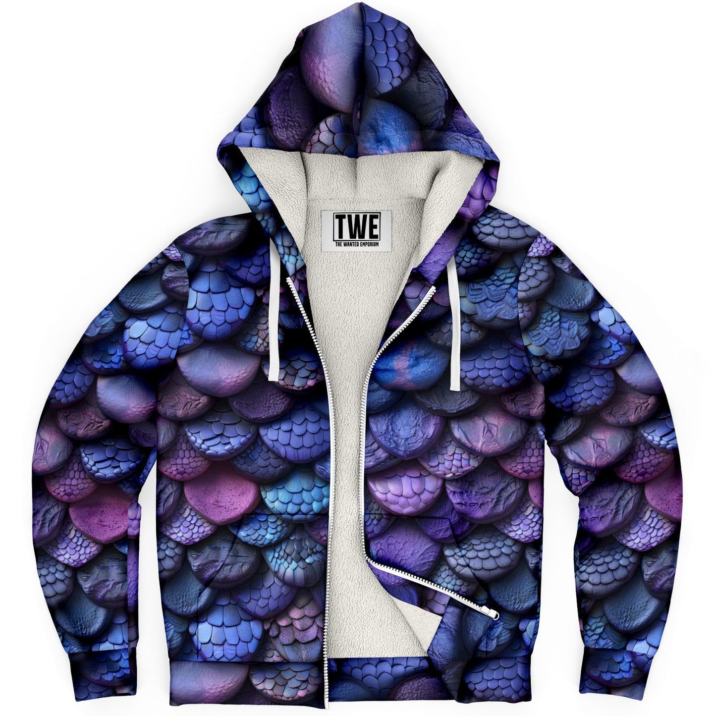 Mystic Dragon Scale Microfleece Zip hoodie - AOP