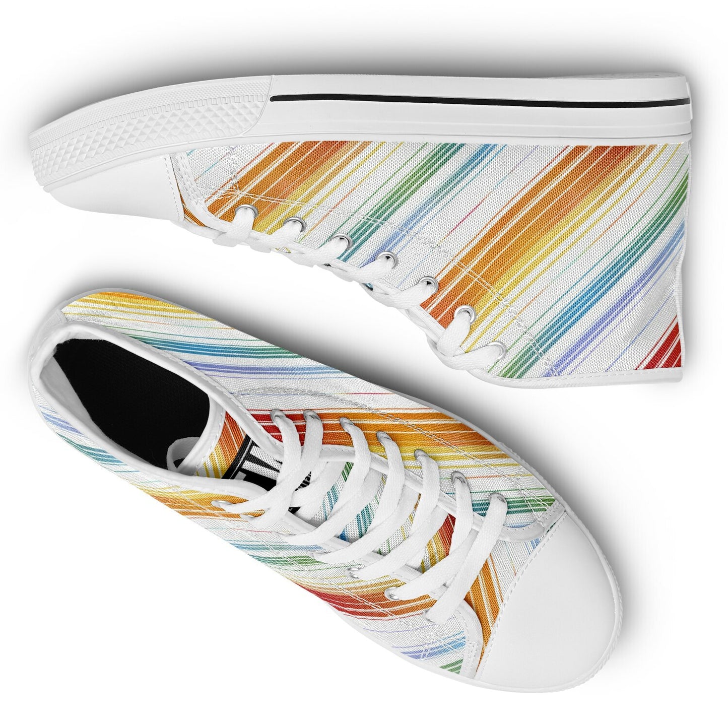 Urban Peak High-Top Shoes with Rainbow Stripes Design