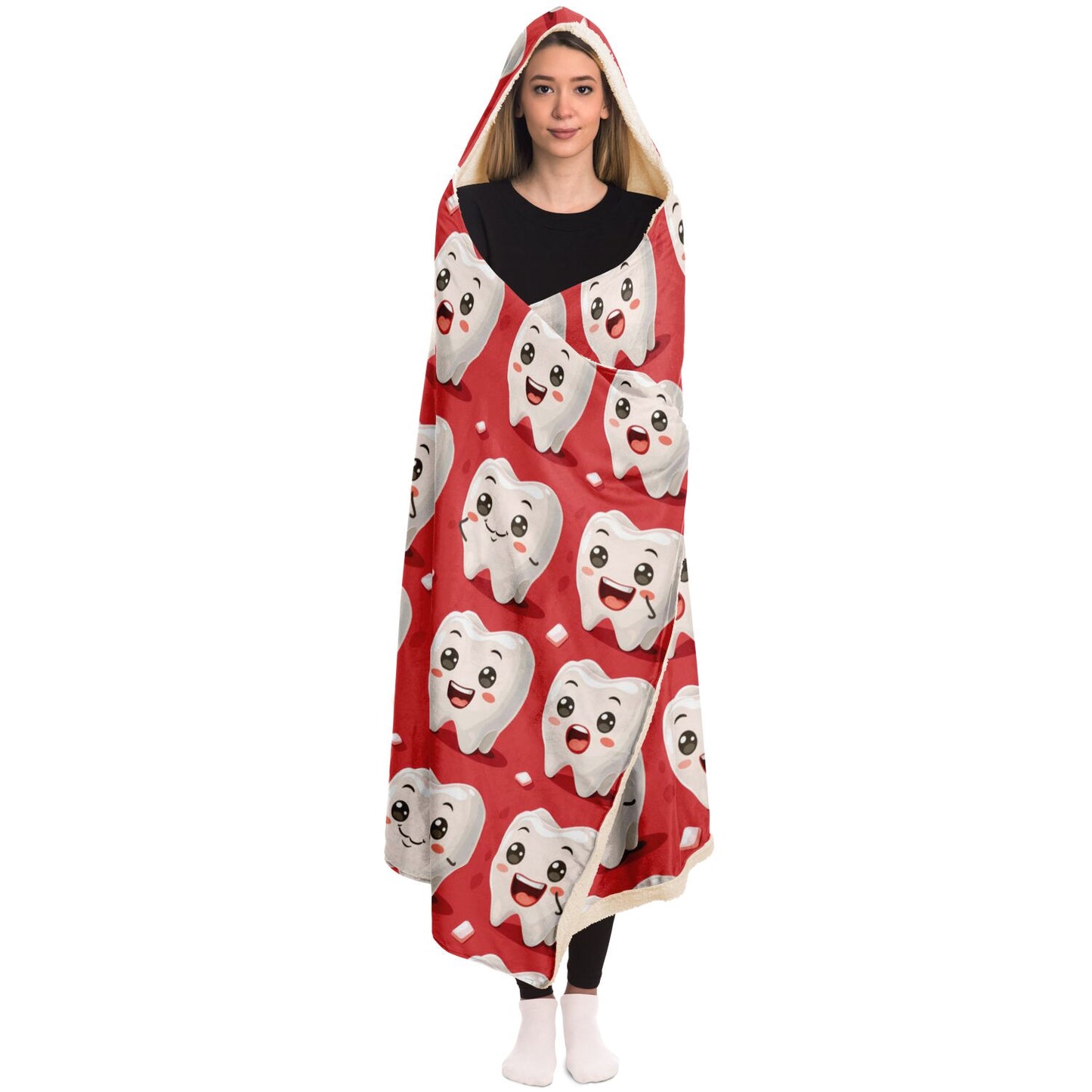 Happy Tooth Hooded Blanket