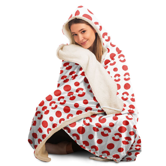 Retro Dots Hooded Blanket