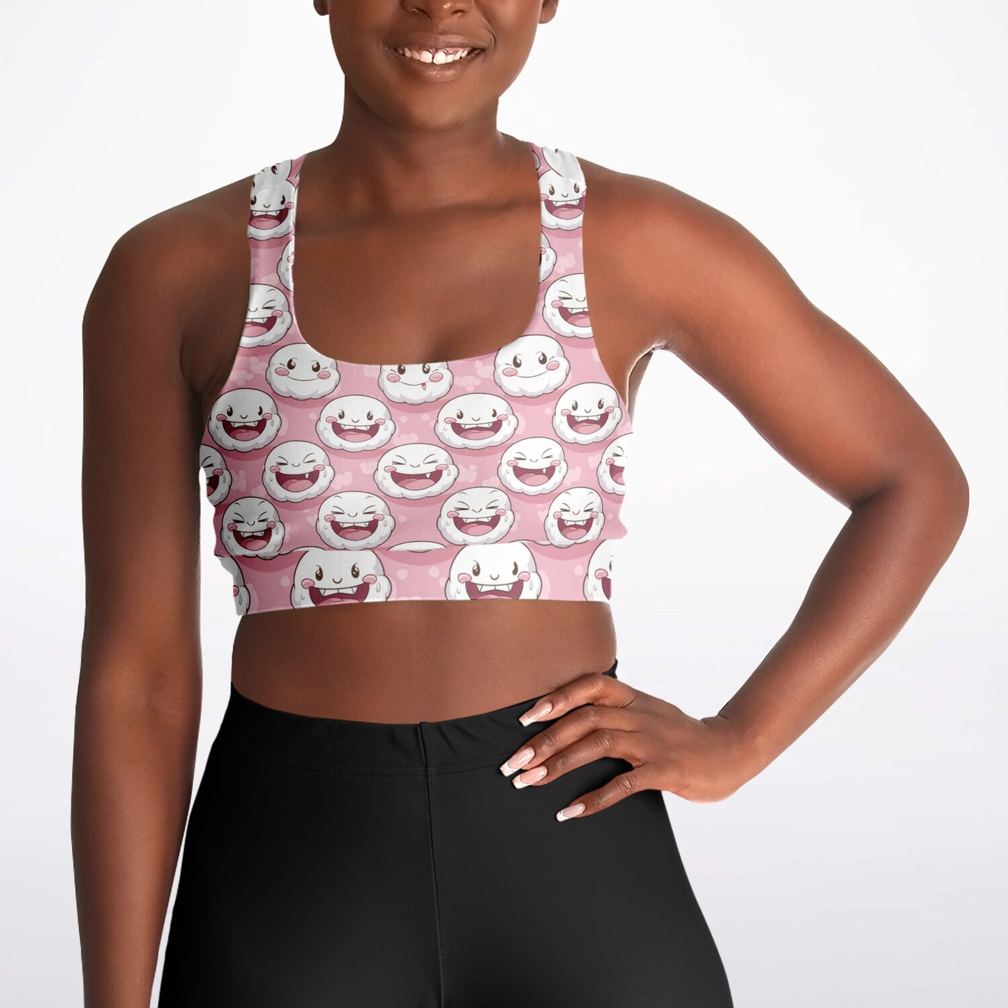 Happy Clouds Padded Sports Bra