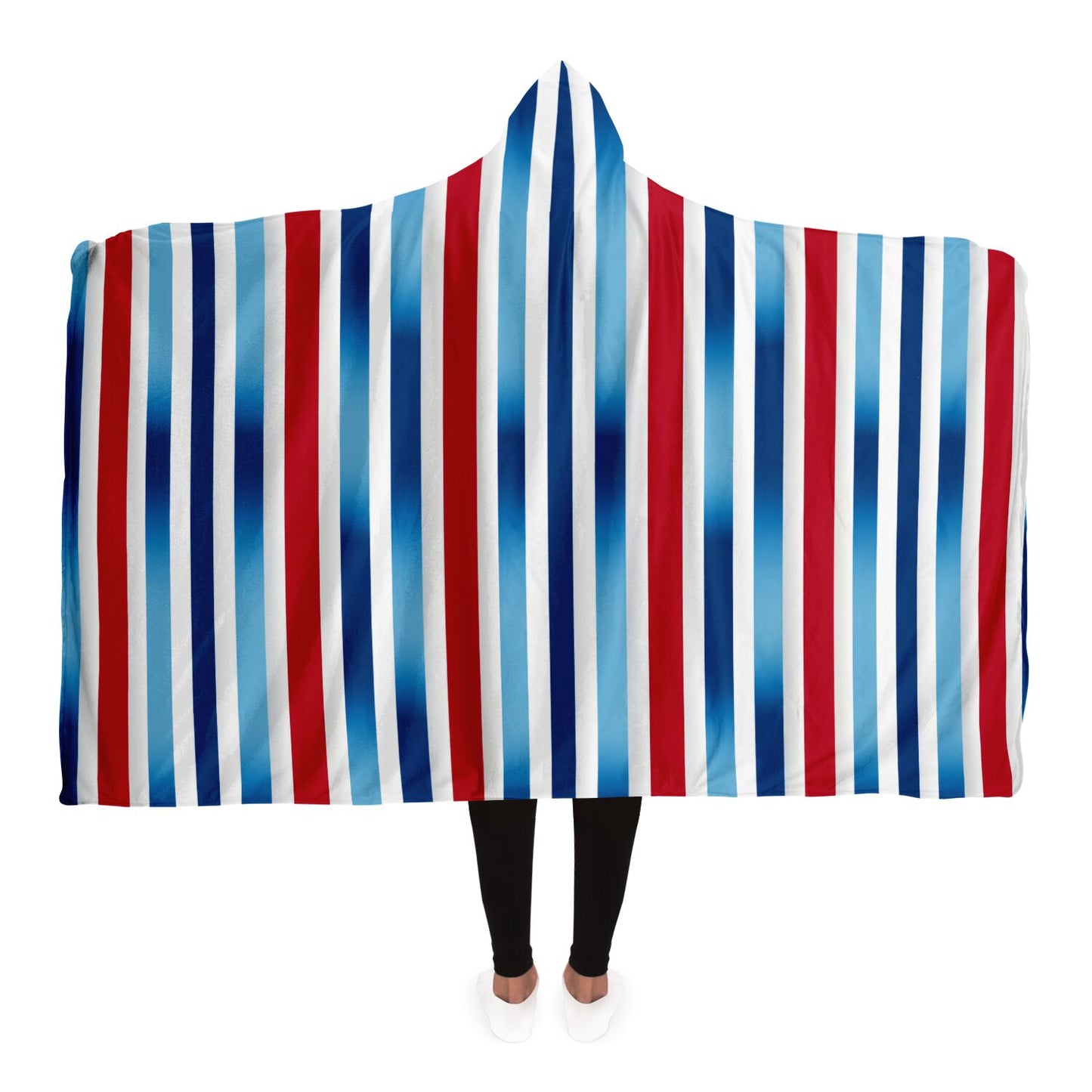 Bold Stripes Patriotic Hooded Blanket