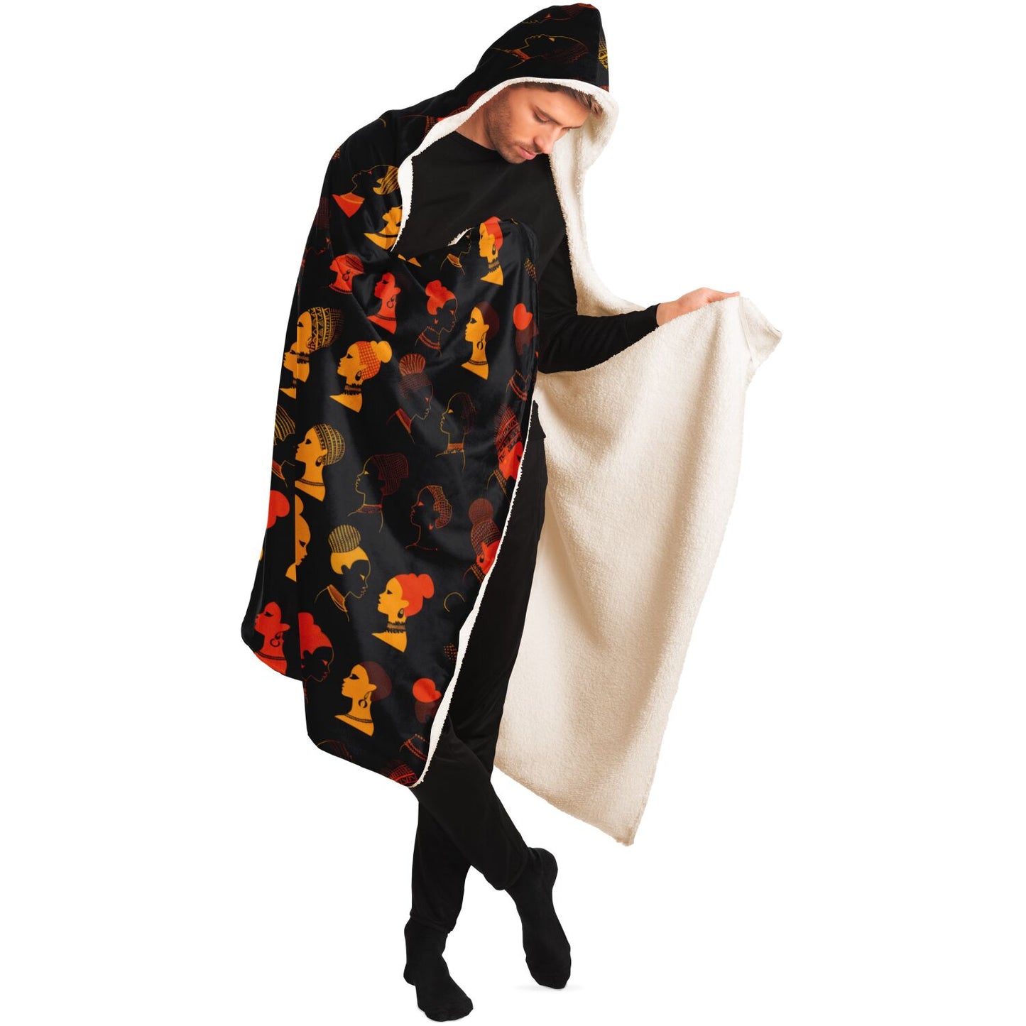 Vibrant African Silhouette Hooded Blanket