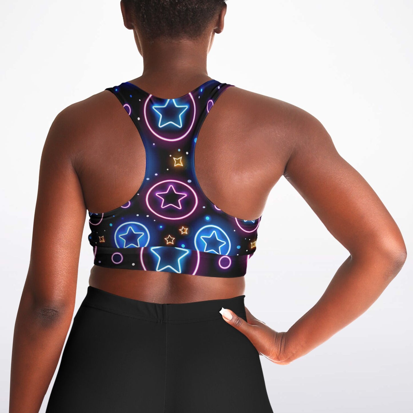 Neon Starburst Padded Sports Bra