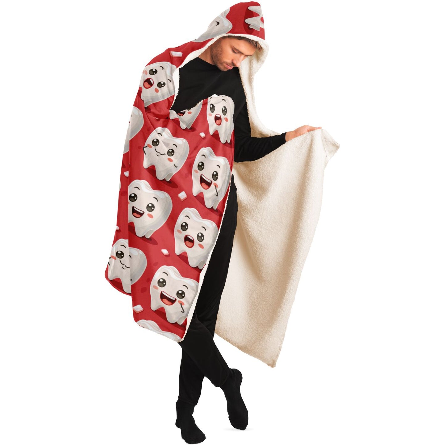 Happy Tooth Hooded Blanket