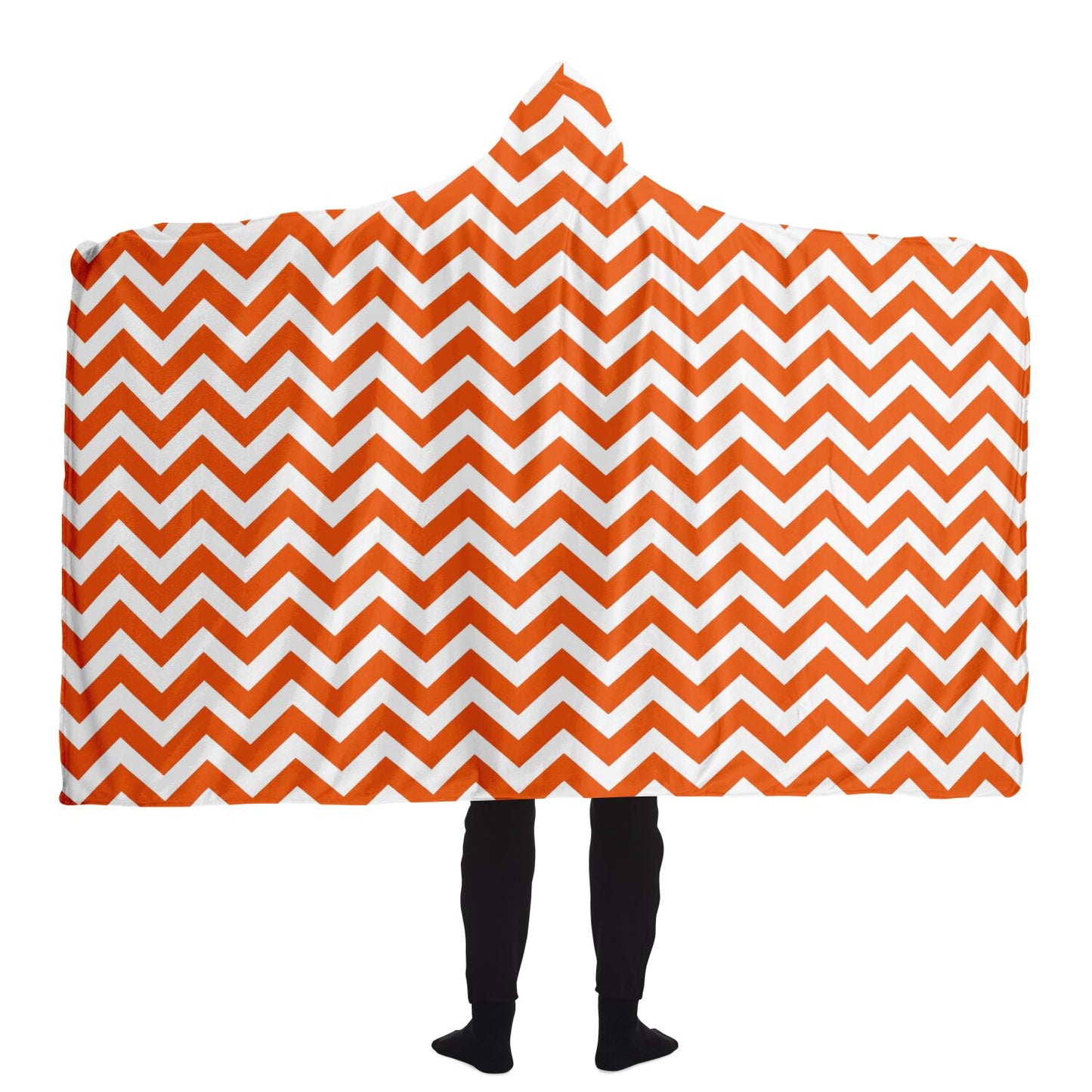 Bold Orange Chevron Hooded Blanket