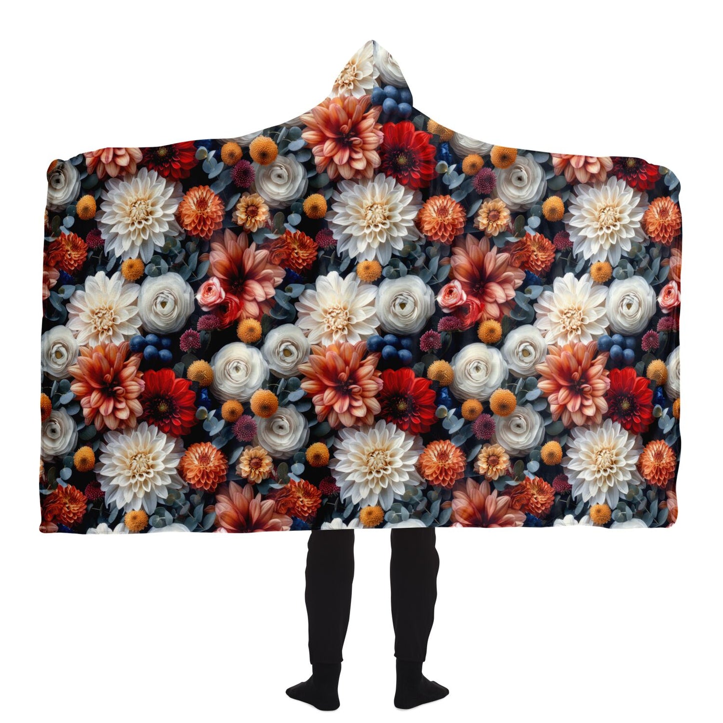 Elegant Floral Hooded Blanket