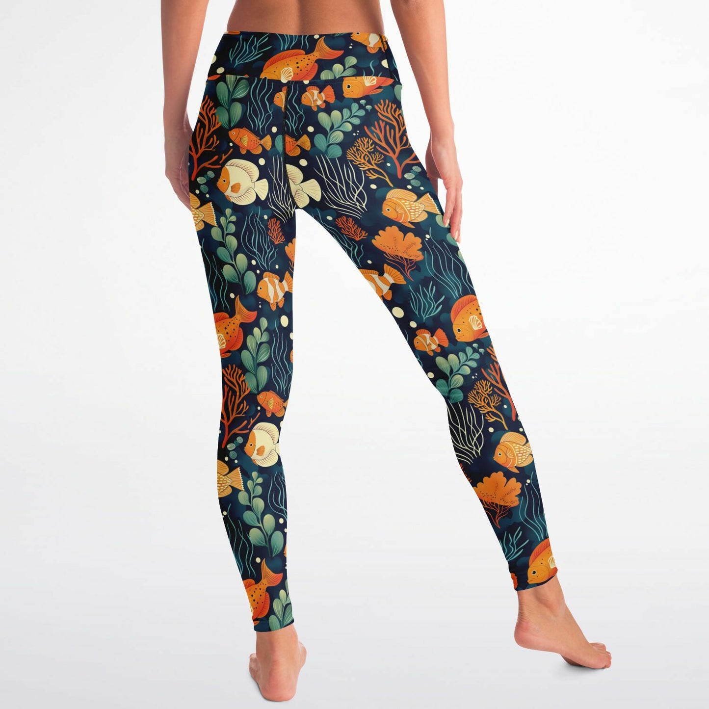 Underwater Paradise High-Waisted Yoga Leggings for Serene and Stylish Practice - AOP copy