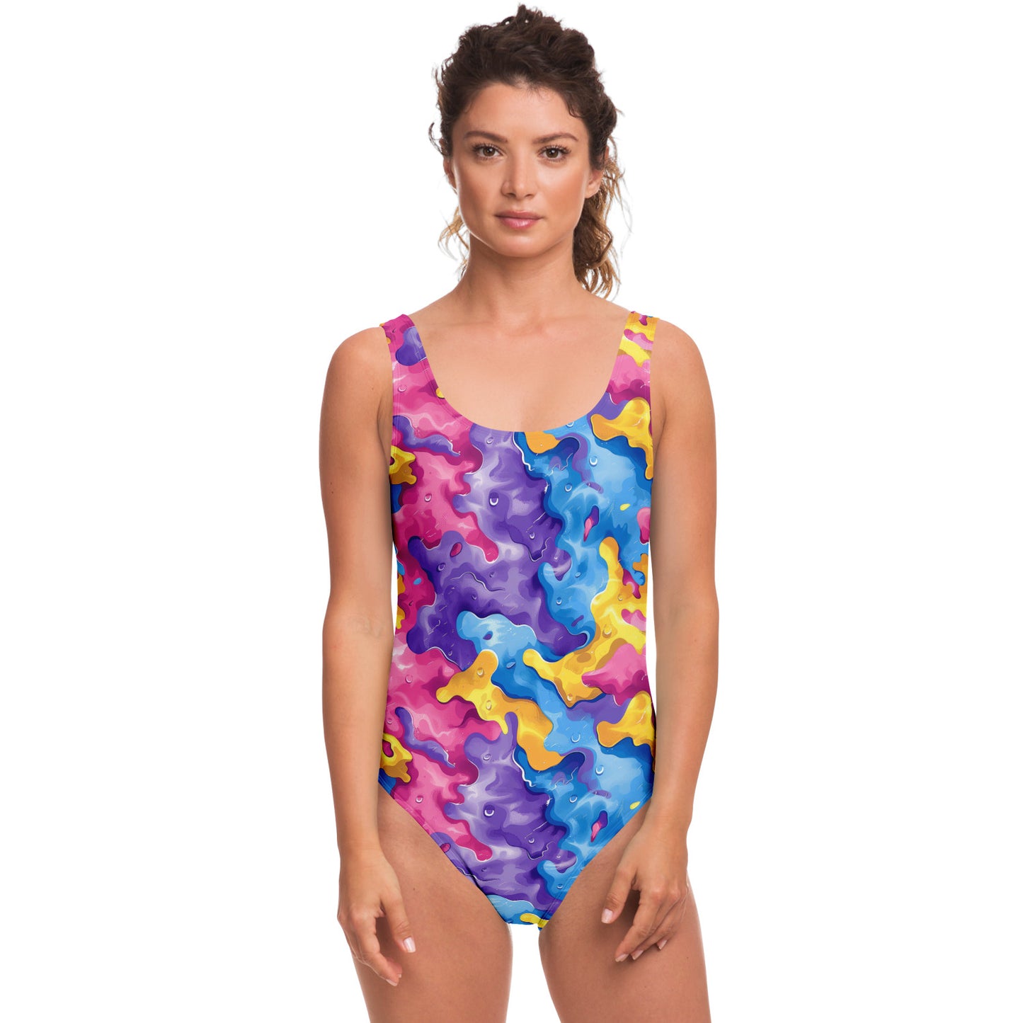 Colorful Abstract Camo Women's One-Piece Swimsuit - AOP