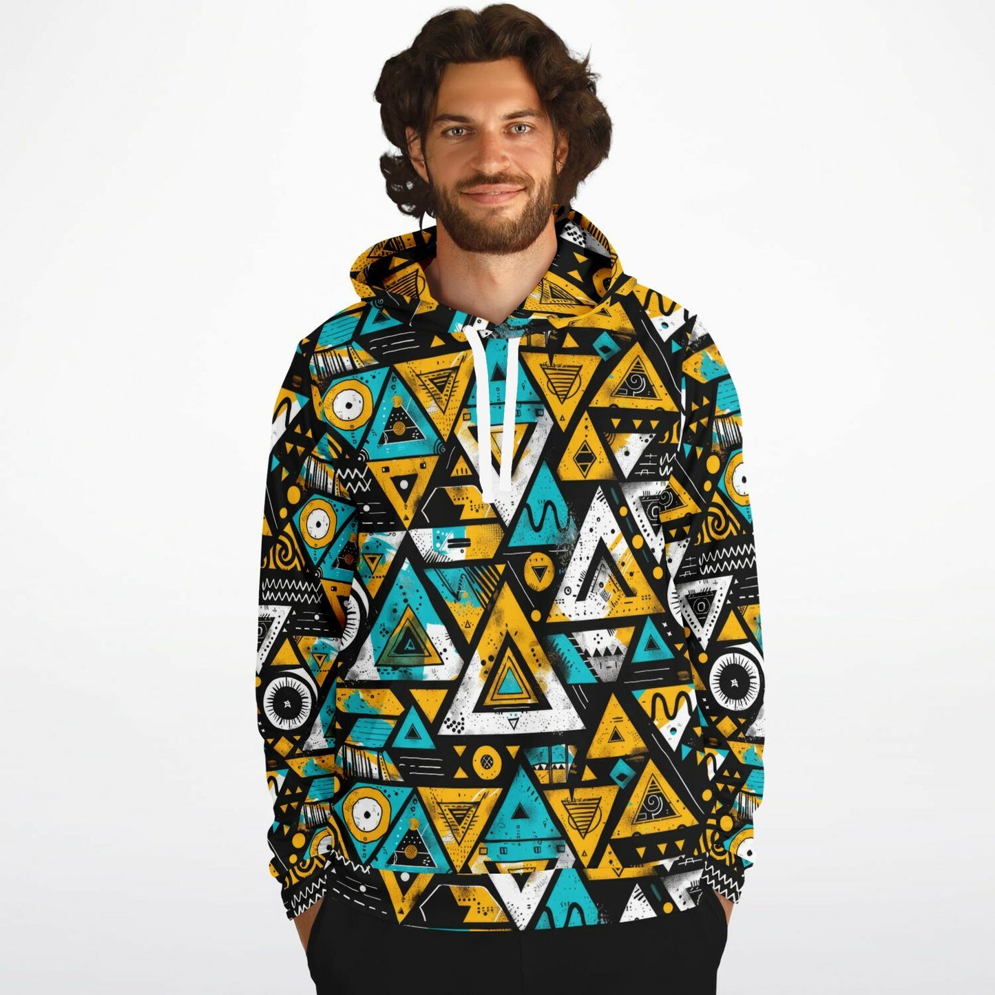 Geometric Pop Pullover Fashion Hoodie - AOP